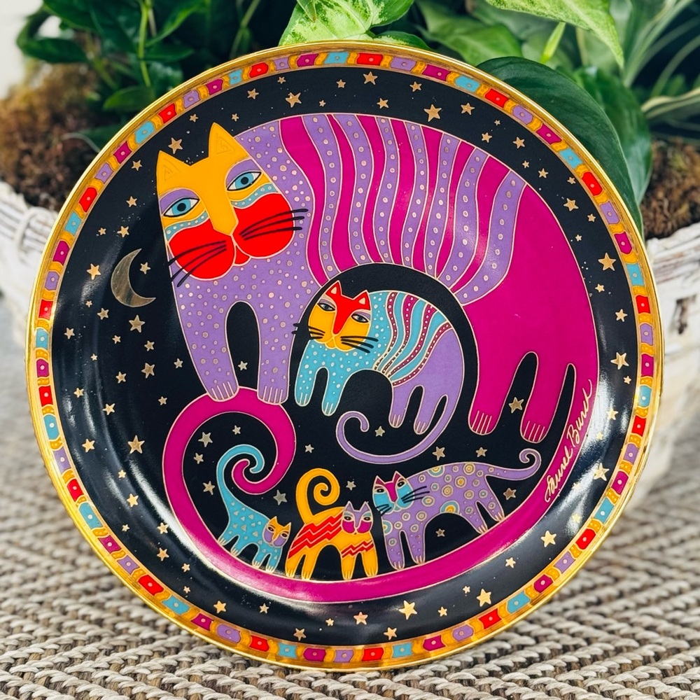 Laurel Burch “Feline Family” Royal Doulton China Plate, Excellent…